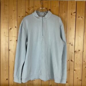 7 Diamonds Men's Quarter-Zip Lightweight Pullover, Gray/Baby Blue - Size L